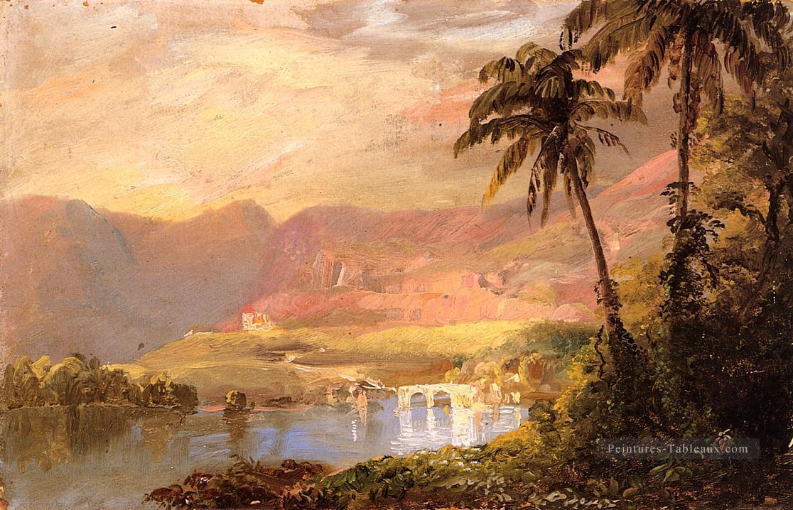 Paysage Tropical Paysage Fleuve Hudson Frederic Edwin Church Peintures à l'huile